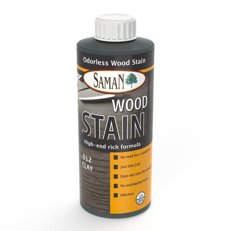 SamaN Interior Water Based Wood Stain - Natural Stain for Furniture, Moldings, Wood Paneling, Cabinets (Clay TEW-012-12, 12 oz) - Image 1